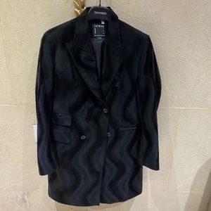 Topman faux wavy suede black trench coat